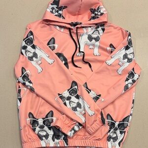 Dog Print Pink Hoodie